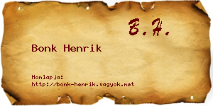 Bonk Henrik névjegykártya
